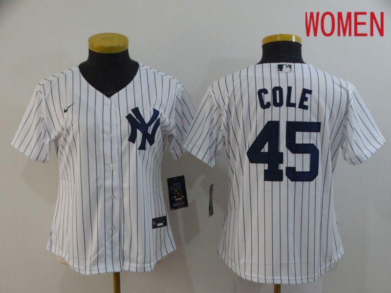 Women New York Yankees #45 Cole White Game Nike MLB Jerseys->los angeles dodgers->MLB Jersey